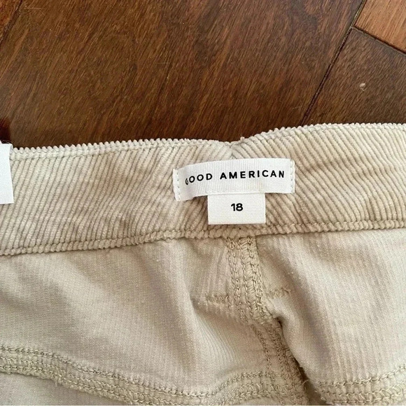 NWT Good American Good Classic Boot Corduroy Pants Cream Tan Stretch Plus Size - Picture 9 of 14
